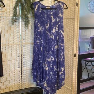 Moa Moa Blue Tie-Dye Sleeveless Swing Dress